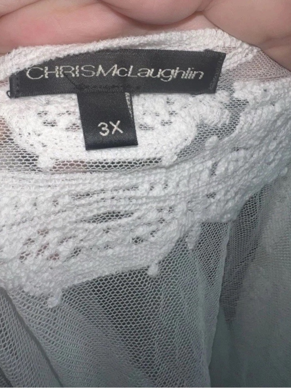 Chris McLaughlin NWT White Sheer Lace Embroidered Shrug Cardigan 3X - Picture 2 of 16